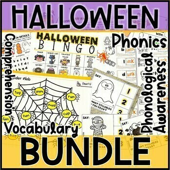 Preview of Halloween Phonics, Phonological & Phonemic Awareness - Science of Reading BUNDLE
