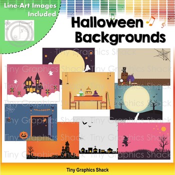 Preview of Halloween Background Clip Art (No Outlines)
