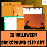 Halloween Background Clip Art for Boom Cards™ and Google Slides™