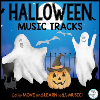 Preview of Halloween Music Background Tracks: Movement, Scarves, Freeze Dance, Music, PE