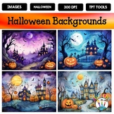 Halloween Background Scenes for Google Slides PowerPoints 