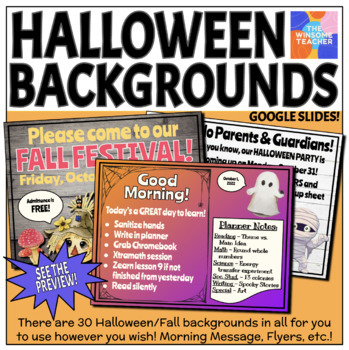 Preview of Halloween Backgrounds Google Slides - Winsome Teacher