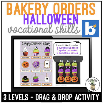 Preview of Halloween Bakery Orders Drag & Drop Boom Cards