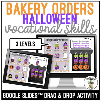 Preview of Halloween Bakery Orders Drag & Drop Google Slides