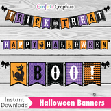 Halloween Bunting Sign Banner October Pennant Classroom De