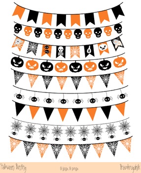 Download Halloween Banner Clipart Halloween Digital Bunting Flag Garland Clipart