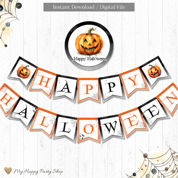 Preview of Halloween Banner, Halloween Party Decoration, Classroom Decor, PRINTABLE