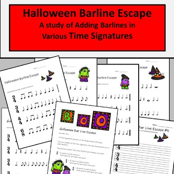 Preview of Halloween Bar Line Escape