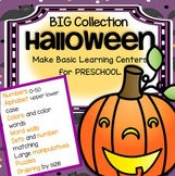 Halloween Preschool Centers Basic Skills - Letters Numbers Shapes Colors 72 pgs