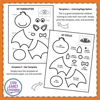 Halloween Bat Craft Activity with Writing Prompts by Fun Early Learning