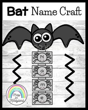 Halloween Bat Craft with Letter Identification and Name Practice