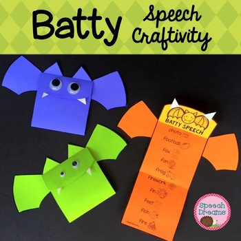 Preview of Halloween Bat Speech Language Therapy Craft