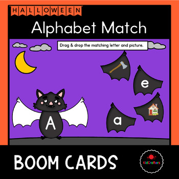 Preview of Halloween | Bats Alphabet Match Boom Cards™