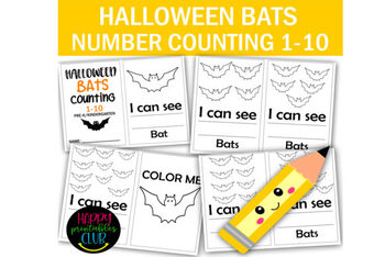 Preview of Halloween- Bats Counting Pre-K worksheets