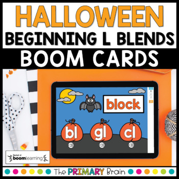 Preview of Halloween Beginning Blends Boom Cards™ | L Blends