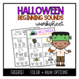 Halloween Beginning Sounds Worksheet