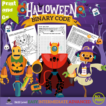 Preview of Halloween Binary Code from Start to Spooky End:A Three-Level Halloween Adventure