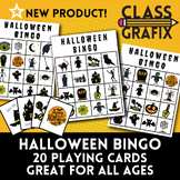 Halloween Bingo with 20 Playing Cards