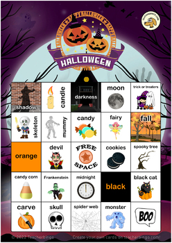 Halloween Bingo 5x5 (5 pages + call sheet) by Teacherbingo | TPT