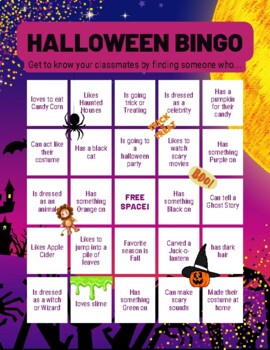 Halloween Bingo by PCC Learning | TPT