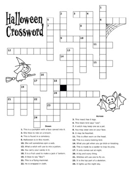 Halloween Bingo & Crossword Puzzle - Vocabulary, Reading & Spelling ...