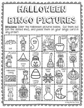 Halloween Bingo Activity DIY {DO IT YOURSELF} a Cut and Paste Activity ...