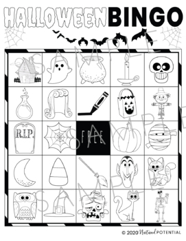 Halloween Bingo Cards | Color or B&W | Halloween Bingo Class Set (40 cards)