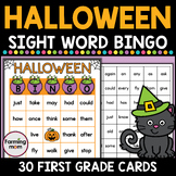 Halloween Bingo Cards Sight Word Games 1st Grade Reading A