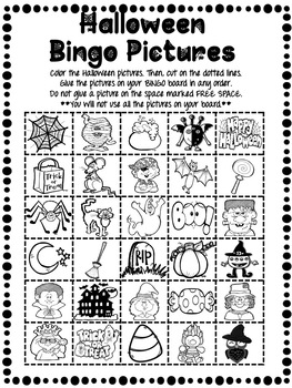 Halloween Bingo - Cut and Paste - 30 Call Cards - Student Created BINGO ...