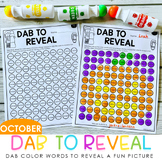 Halloween Bingo Dauber Activities - Color Words Activities