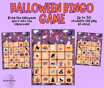Preview of Halloween Bingo Game | Fun and Spooky Classroom Activity | Holiday Game