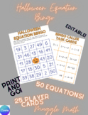 Halloween Bingo: One Step Equations (Editable!)