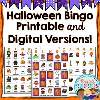 Preview of Halloween Bingo Printable and Digital Versions