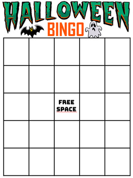 Preview of Halloween Bingo Sheet - bingo template editable - FREE