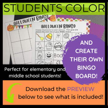 halloween bingo cards coloring pages for children
