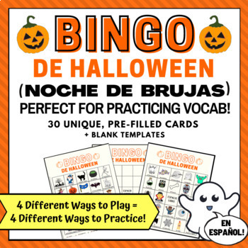 Preview of Halloween Bingo in Spanish   Bingo de Noche de Brujas    Lotería de Halloween