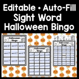 Halloween Sight Word Bingo Game in 3 Sizes! Editable Auto-