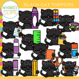 Cute Halloween Black Cat Page Toppers Clip Art
