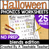 Halloween Blends Worksheets for Halloween Phonics Practice