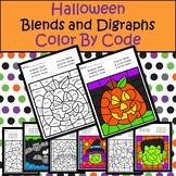 Halloween Blends and Digraphs Color by Code ELA Activity