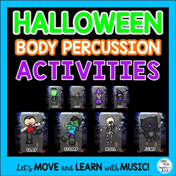 Preview of Halloween Body Percussion Steady Beat Play Along Activity