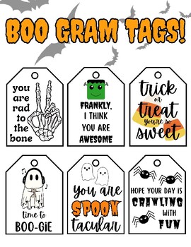 Halloween Boo Gram Tags by The Kewl Teacher | TPT