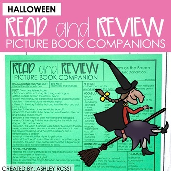 Preview of Halloween Book Companions for Speech Therapy - Room On The Broom + more!