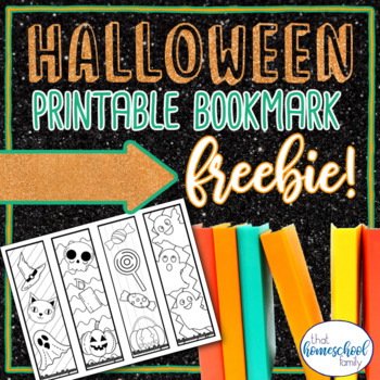 Preview of Halloween Bookmark Printables Color-In Black/White