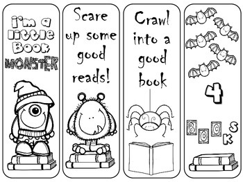 Halloween Bookmarks by ATBOT The Book Bug | Teachers Pay Teachers