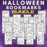 Halloween Bookmarks Kawaii Cute Animals BUNDLE | Pumpkins 