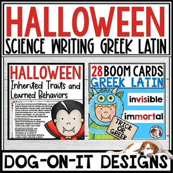 Preview of Halloween Boom Cards Greek and Latin Root Words Inherited Learned Behaviors