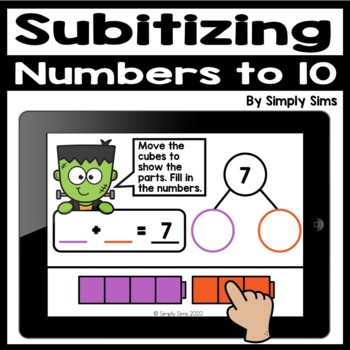 Halloween | Boom Cards | Subitizing | Part Whole | Decomposing Numbers