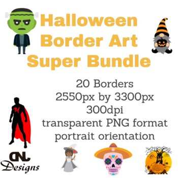 Preview of Halloween Border Art Super Bundle