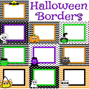 Preview of Halloween Borders and Clipart Bundle